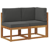 Outdoor Middle and Corner Sofa 2 Piece Natural and Anthracite 900471