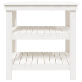 Work Bench White 78.5x50x80 cm Solid Wood Pine 823640
