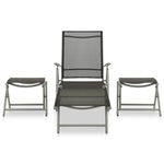 3 Piece Garden Lounge Set Textilene and Aluminium Silver 312199
