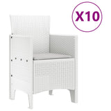 Garden Dining Set 11 pcs White and Light grey 3378764