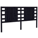 Headboard Black 206x4x100 cm Solid Wood Pine 818794