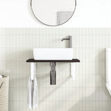 Basin Shelf Wall Mounted Steel and Solid Wood Oak 3302616