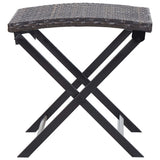 Folding Stool Poly Rattan Brown 45772