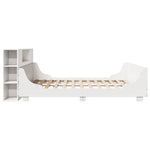 ZNTS Bed Frame without Mattress White 200x200 cm Solid Wood Pine 3323756