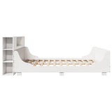 ZNTS Bed Frame without Mattress White 200x200 cm Solid Wood Pine 3323756