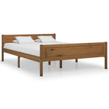 Bed Frame Honey brown Solid pinewood, plywood Double 322112