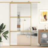 Sliding Door Gold 102.5x205 cm Clear ESG Glass and Aluminium 155150