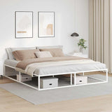 Bed Frame without Mattress White 180x200 cm Super King Metal 4017427
