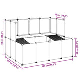 Small Animal Cage Transparent 143x107x93 cm PP and Steel 340570