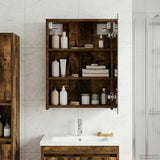 Bathroom Mirror Cabinet Smoked Oak 43 x 16 x 62.5 cm 889139