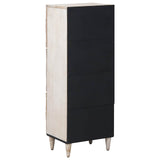 High Board with Shelf White 40 x 33.5 x 110 cm Solid Mango Wood 4018397