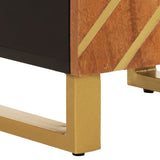 Bathroom Cabinet Brown and Black 38x33.5x160 cm Solid Wood Mango 356805