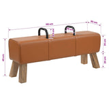 Bench Brown 110 x 30 x 45 cm Real Leather 42042118