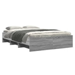 Bed Frame without Mattress Grey Sonoma 140x200 cm Engineered Wood 3295658