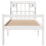 Bookcase Bed without Mattress White 90x200 cm Solid Wood Pine 3322050