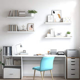 Floating Wall Shelves 4 pcs Oak and White 90x23.5x3.8 cm MDF 326584