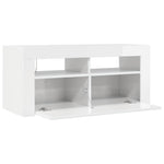 TV Cabinet with LED Lights High Gloss White 90x35x40 cm 804325