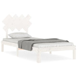 Bed Frame without Mattress White Single Solid Wood Pine 3193692