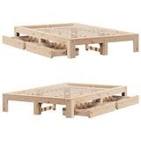 Bed Frame without Mattress 135x190 cm Double Solid Wood Pine 3309014