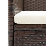 3 Piece Garden Dining Set Poly Rattan and Tempered Glass Brown 3095931