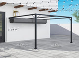 3 x 3 m Pergola, with Sliding Canopy - Grey T3398P314665