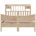 ZNTS Bed Frame without Mattress 140x190 cm Solid Wood Pine 3323389
