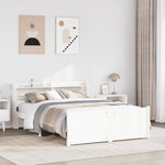 Bed Frame with Headboard without Mattress White 135x190 cm Double 3306753