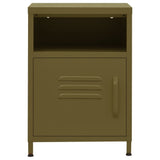Nightstands 2 pcs Olive Green 35x35x51 cm Steel 3095214