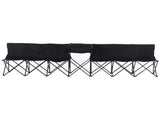 6 Seat Folding Sports Bench Portable Sports Team Bench Spectator Chair with Cooler and Carrying T3398P348603