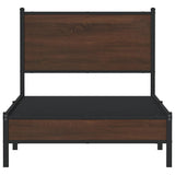 Metal Bed Frame without Mattress Brown Oak 80x200 cm 4007913