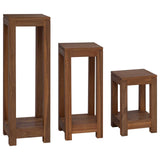 Plant Stand 3 pcs Natural 25 x 25 x 80 cm Solid Teak Wood 42026905