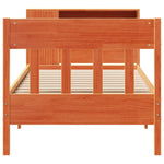 ZNTS Bookcase Bed without Mattress Wax Brown 90x190 cm Single Solid Wood Pine 3323205