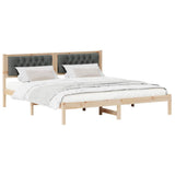 Bed Frame with Headboard Dark Grey 160 x 200 cm Solid Pine Wood 878175