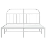 Metal Bed Frame without Mattress with Headboard White 150x200cm 353686