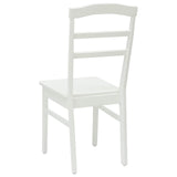 Dining Chair 2 pcs White Solid Rubber Wood 42020498