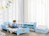 Space Themed Toddler Bed, Kids Bedroom Furniture, with Safety Rails - Blue T3398P422136
