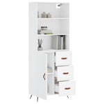Highboard White 69.5x34x180 cm Engineered Wood 3189413
