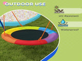Metal Kids Swing Set Nest Swing Seat with A-Frame Structure for Outdoor Use - Multicoloured T3398P348089