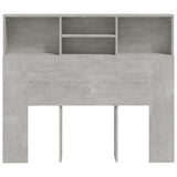 Headboard Cabinet Concrete Grey 120x19x103.5 cm 811857