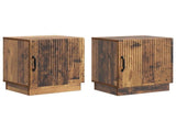 Bedside Table 2 pcs Old Wood 43 x 34.5 x 47 cm Engineered Wood 895272
