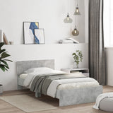 Bed Frame without Mattress with LED Lights Concrete Grey 100x200 cm 838802