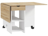 Folding Dining Table, Drop Leaf Table for Small Spaces, Foldable Table with Drawer and Storage T3398P344530