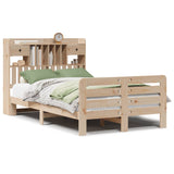 Bookcase Bed without Mattress 135x190 cm Double Solid Wood Pine 3309986