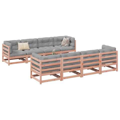 ZNTS 9 Piece Garden Sofa Set with Cushions Solid Wood Douglas Fir 3299360