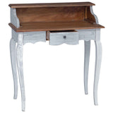 Writing Desk with Drawer Brown and White 80 x 40 x 92 cm 42012408