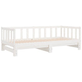 Day Bed with Trundle without Mattress White 90x190 cm Single Solid Wood 836163