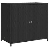Garden Storage Cabinet Black 83x45x76 cm Poly Rattan 365543