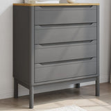 Chest of Drawers FLORO Grey cm Solid Wood Pine 374010