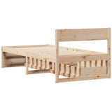 Bed Frame without Mattress 75x190 cm Small Single Solid Wood Pine 846807
