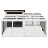 Rabbit Hutch Grey 144x123x67.5 cm Solid Wood Pine 172282